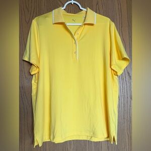 Puma Golf Polo Shirt 2xl Womens Yellow Cloudspun Short Sleeve NEW